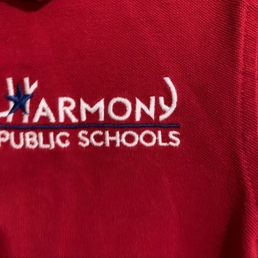 Harmony Public School Unisex Uniform Short Sleeve Polo Shirt. Size YS